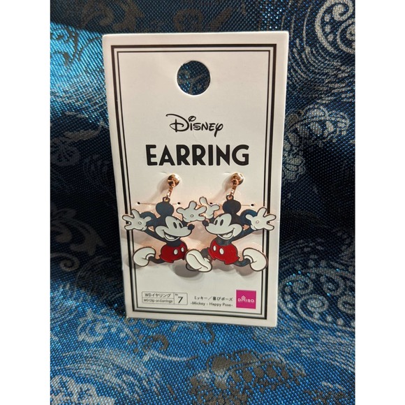 Disney Japan Mickey Mouse Happy Pose Clip On Earrings WT - Picture 1 of 8